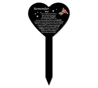 CREATCABIN Memorial Grave Markers Heart Shaped Linnet Cemetery Stake Acrylic Grave Stake Pet Memorial Plaque Cemetery Decoration for Cemetery Outdoors Yard Black 11.8 x 7.8inch