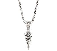 CREATCABIN Mens Arrow Necklace Arrowhead 304 Stainless Steel Viking Spear Pendant with Steel Wheat Chain Vintage Nordic Odin Amulet Pendant for Men Women Christmas Halloween