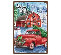 CREATCABIN Merry Christmas Metal Tin Sign Retro Snowman Wall Decor Funny Vintage Hanging Painting Plaques for Xmas Party Farmhouse Home Bedroom Living Room Office Cafe Bar Holiday Ornaments 8 x 12inch