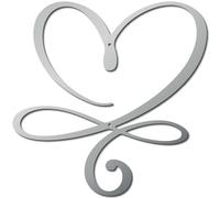 CREATCABIN Metal Art Wall Decoration Iron Hanging Heart Shape Wall Sculpture Silver Geometric Love Heart Sign Ornaments Modern Simple Accessories for Home Outdoor Wedding Valentine's Day Party 13.7in