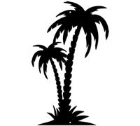 CREATCABIN Metal Coconut Tree Wall Decor Palm Tree Wall Art Black Tropical Trees Sculptures Wall Art Decor Hanging Wall Sign for Above The Bed Living Room Home Garden Supplies 9.8x15.7Inch