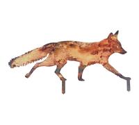 CREATCABIN Metal Fox Outdoor Decor Fox Garden Stakes Rustic 3D Sneaky Animal Art Sculptures Figures Decoration for Patio Lawn Yard Backyard Art Decoration Housewarming Chocolate Color 8 x 15 inch
