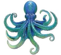 CREATCABIN Metal Octopus Wall Hanging Ocean Theme Wall Sculpture Vivid Colorful Sea Life Animal Rustic Ornament Art Decor Sign for Front Porch Living Room Home Office Garden Balcony 11.8 x 11.8 Inch