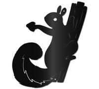 CREATCABIN Metal Squirrel Wall Decor Black Wall Decor Animal Sculptures Wall Hanging Decor Squirrel on Tree Branch Wall Art for Home Office Living Room Bedroom Indoor Outdoor Decoration 11.8x10Inch