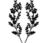 CREATCABIN Metal Tree Leaf Wall Decor Vine Olive Branch Leaf Wall Art Decor Double Black Wrought Iron Scroll Sculpture Hanging Rustic Sign for Above The Bed Living Room Home 12x4Inch