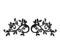 CREATCABIN Metal Tree Leaf Wall Decor Vine Olive Branch Leaf Wall Art Double Leaves Silhouette Sculpture Ornament Iron Hanging for Above The Bed Home Living Room Garden Decoration Black 8 x 5.5Inch