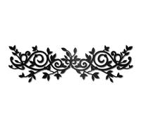 CREATCABIN Metal Tree Leaf Wall Decor Vine Olive Branch Wall Art Black Leaf Wrought Iron Scroll Sculptures Wall Art Decor Hanging Rustic Wall Sign for Above The Bed Living Room Home 15.7x4.7Inch