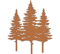 CREATCABIN Metal Tree Wall Decor Pine Tree Sculpture Nature Cedar Forest Brown Iron Sign Home Wall Art Decorations Sculpture for Yard Garden Patio Lawn Farmhouse Indoors Outdoors 11.8 x 9.8 Inch