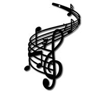CREATCABIN Metal Wall Art Music Note Decor Notation Art Treble Clef Black Hanging Sculpture for Christmas Halloween Home Living Room Nursery Music Dance Indoor Outdoor Garden 7 x 11inch