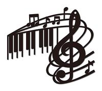 CREATCABIN Metal Wall Art Music Note Decor Wall Hanging Plaques Ornaments Iron Wall Art Sculpture Sign for Indoor Outdoor Home Livingroom Kitchen Garden Office Decoration Gift Black 8.1" x 7.1"
