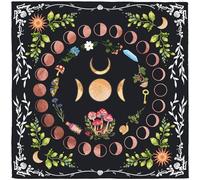 CREATCABIN Moon Altar Cloth Witchcraft Mat Spiritual Cloth Velvet Witchcraft Tarots Cards Tablecloth Square Tapestry Wall Hanging Art Tablecloth Divinations Cloth for Ritual Wicca Reading 20x20Inch