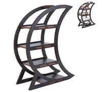 CREATCABIN Moon Crystal Display Shelf Crystal Holder Tabletop Mini Stand Shelves Trinket Shelf Altar Shelf Pagan Rustic Divination Pendulum Storage Rack Witch Wooden for Rock Gemstone 8.78x11.61Inch