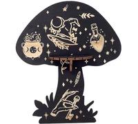 CREATCABIN Mushroom Crystal Shelf Display Wall Crystal Shelf Witch Halloween Floating Shelves Large Wood Dowsing Pendulum Holder Stand Witchy Stuff Storage for Hanging Rock Spiritual 11.81x10.15Inch