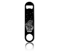 CREATCABIN Mushroom Flat Bottle Opener Speed Metal Opener Heavy Duty Bottle Opener Stainless Steel Key for Bartender Pub Bar Drinks Kitchen Seniors Man Women Gifts Black 1.6 X 7 Inch