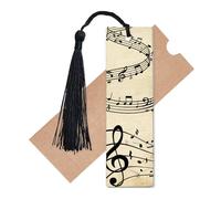 CREATCABIN Music Note Bookmark Vintage Book Markers Acrylic Rectangle Musical Clef Themed Decoration Reading Bookmarks with Tassel for Graduation Bookish Teachers Students Supplies 4.7 x 1.4 Inch