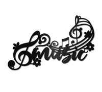 CREATCABIN Music Note Metal Wall Decoration Hollow Silhouette Iron Art Wall Mounted for Music Lovers Living Room Bedroom Office Garden Hanging Room Christmas Housewarming Gifts 11.8x8.7in