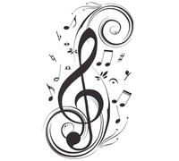 CREATCABIN Music Note Wall Stickers Black Vinyl Wall Decal Large 23 x 13.8 inch Musical PVC Self Adhesive Studio Aesthetic Mural Living Room Art Peel Decals for Home Classroom School Window Decoration