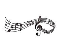 CREATCABIN Music Note Wall Stickers Vinyl Wall Decal Music Wall Art Large Black PVC Adhesive Mural Aesthetic Stickers Decor Peel Stick for Home Studio Classroom School Decorations Gift 24 x 10 inch