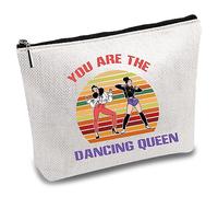 CREATCABIN Musical Comedy Canvas Makeup Bags Dancing Queen Cosmetic Bag Multi-Purpose Pen Case with Zipper Travel Toiletry Bag for Keys Lipstick Card Women Pencil Case Gift Thanksgiving 10 x 7Inch