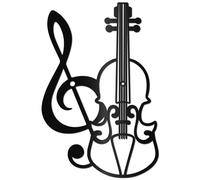 CREATCABIN Musical Guitar Metal Wall Art Black Iron Wall Decor Instrument Music Note Sculpture Wall Hanging Ornament Signs Outdoor Indoor Decor for Living Room Office Garden Balcony 11.8 x 7.9 Inch