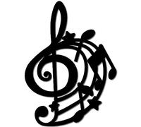 CREATCABIN Musical Note Wall Art Decor Wood Sign Wooden Laser Cut Basswood Silhouette Decorative Hanging Sculpture Unfinished for Painting Crafts DIY Music Studio Coffee Door Gift Black 8.6x11.8Inch