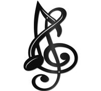 CREATCABIN Musical Note Wall Decor Metal Music Wall Art Decor Iron Wall Art Black Hollow Note Sculpture Hanging Decor Rustic Wall Sign Decoration for Studio Living Room Bedroom Front Porch 12 x 7Inch