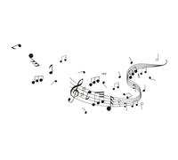 CREATCABIN Musical Notes Wall Decal Black Vinyl Wall Stickers PVC Music 22.8 x 11 Inch Large Self Adhesive Studio Mural Aesthetic Art Peel Living Room Decals for Home Classroom School Window Decor