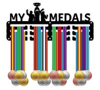 CREATCABIN My Medals Medal Holder Medal Hanger Display Rack Sports Metal Hanging Awards Iron Small Mount Decor for Wall Home Race Running Gymnastics Swimming Soccer Medalist Black 11.4 x 4.9 Inch
