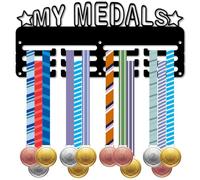 CREATCABIN My Medals Rack Holder Medal Award Hanger Display Running Gymnastics Awards Small Metal Rack Organizer Sports Iron Mount Decor for Wall Hanging 40+ Medals Runners Swim Medalist 11.4x5.1Inch