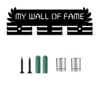 CREATCABIN My Wall of Fame Medal Holder Sport Medal Hanger Medal Rack Acrylic Display Wall Rack Mounted over 40 Medals Easy to Install for Athletes Champions Medalist Soccer Black 11.4x3.7Inch