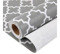CREATCABIN Non Adhesive Shelf Liner for Kitchen Cabinets Liner Non Slip Drawer Liner Waterproof Shelf Paper PVC Grey Clover Closet Liner Mats Protect for Shelves Cupboard Dresser 11.8Inchx9.8Ft