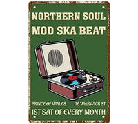 CREATCABIN Northern Soul Mod Ska Beat Metal Tin Sign Vintage Wall Art Decor House Plaque Poster for Home Bar Pub Garden Kitchen Coffee Garage Decoration 12 x 8 Inch