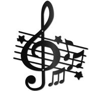 CREATCABIN Note Metal Wall Art Decor Iron Wall Art Black Musical Hollow Sculpture Hanging Decor Rustic Wall Sign Decoration for Indoor Outside Living Room Home Office Hotel Balcony 12 x 10Inch