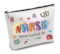 CREATCABIN Nurse Makeup Bags Cosmetic Bag Nurse Survival Kit Multi Purpose Case with Metal Zipper Bag Organizer Toiletry Travel Purse Pouches Makeup Gifts for Nursing Practitioner Women 10 x 7Inch