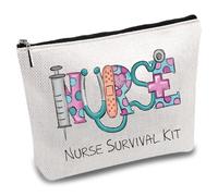 CREATCABIN Nurse Survival Kit Bag Nursing Makeup Bags Cosmetic Bag Multi Purpose Pen Case with Metal Zipper Pouch Toiletry Travel Bag Purse for Women Birthday Gifts School Accessories 10 x 7Inch