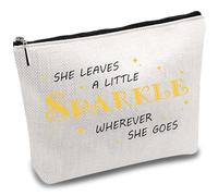CREATCABIN Off White Canvas Makeup Bags Cosmetic Bag Multi Purpose Pen Case with Metal Zipper Toiletry Travel Bag Purse Pouches Sublimation Blanks for Women Keys Pencil School Birthday Gifts 10x7 Inch