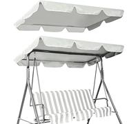 CREATCABIN Outdoor Patio Swing Chair Canopy Replacement 3 Seater Porch Swing Seat Canopy Top Cover 210D Oxford Cloth Waterproof UV Protection for Garden Hammock Top Furniture Covers Beige 65 x 45in