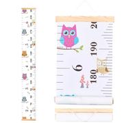 CREATCABIN Owl Growth Chart For Wall Cartoon Height Measurement Height Growth Chart Hanging Growth Ruler Wall Decor Removable Height Growth Chart for Home Living Room Decoration Nursery 4.9 FT Animal