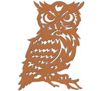 CREATCABIN Owl Metal Wall Art Iron Bird Wall Decor Rustic Rusty Wild Animal Statue Brown Silhouette Indoor Outdoor Fence Decoration Hanging Sculpture Ornaments for Tree Yard Garden Patio 11.8x8.7in