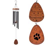 CREATCABIN Paw Print Wind Chimes For Dog Pet Memorial Wind Chimes Remembrance Gifts in Memory of Dog pet Passing Away Bereavement Condolence Cherished Sympathy Gift for Loss of beloved person