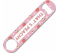 CREATCABIN Peach Flat Bottle Opener Stainless Steel Bottle Opener Beer Bottle Openers Heavy Duty Bar Key Speed Opener Laser Cut for Bartender Kitchen Bar Restaurant Men Women Party 1.6 x 7Inch
