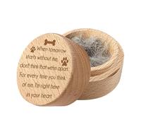CREATCABIN Pet Hair Keepsake Box Wooden Pet Mini Fur Memorial Box Dog Hair Ashes Container Custom Pets Small Memorial Urn Loss Sympathy Gift for Storing Dogs Cat Hair Teeth Nails Ashes Paw 2 x 1.6in