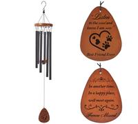 CREATCABIN Pet Memorial Wind Chimes Paw Print Wind Chimes for Outside Dog Remembrance Gifts Pet Loss Passing Away Bereavement Remembrance Condolence Cherished Gift for Loss of Beloved Person