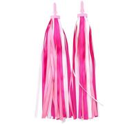 CREATCABIN Pink Bicycle Streamers Bicycle Handlebar Tassels Plastic Decorative Soft Colorful Bike Scooter Handle Bar Grips Ribbon Tassels for Bike Bicycle Handlebar Scooter Grip DIY Decor Accessories