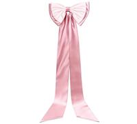 CREATCABIN Pink Large Wedding Pew Bows with Long Tails Removable Detachable Big Long Satin Bow for Wedding Dress Sash Belt Bride Halloween Costume Accessories Women Christmas Tree Topper 15.7x67 Inch
