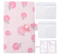 CREATCABIN Pink Peach Jewelry Storage Book with 120 Pockets & 60Pcs Anti Oxidation PVC Jewelry Pouches Travel Jewelry Organizer Booklet Transparent Jewelry Bags for Rings Earring Bracelet Necklace