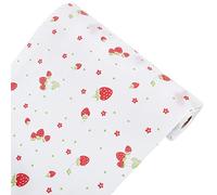 CREATCABIN Plastic Drawer Liners Shelf Cabinet Closet Cupboard Mat Roll Non-Adhesive Waterproof Non-Slip Moistureproof Refrigerator Kitchen Protector Lining 12inch x 16FT White Strawberry