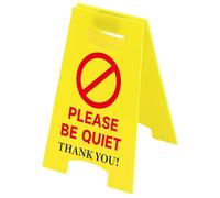 CREATCABIN Please Be Quiet Desk Sign Tabletop Caution Sign Yellow Office Desk Sign Answer Desk Rates Funny Office Cubicle Decor Accessories Humorous Gag Gift for Coworker Teammate Employee 4x6.3Inch