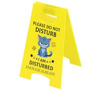 CREATCABIN Please Do Not Disturb Sign Unique Office Decor Humor Cubicle Yellow Desk Sign for Boss Lady Supervisor Teacher Principal Colleague Fun Gift Office Table Accessories 3.82x6.3in