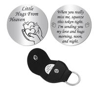 CREATCABIN Pocket Hug Token Long Distance Relationship Keepsake Double Sided Message Engraved Gifts for Boyfriend Girlfriend Valentine Gift Inspirational Graduation Birthday with Keychain 3x3cm